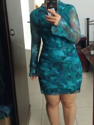 Summer dress new, blue and green, sizes S and M