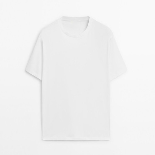 T-Shirt Premium 100% cotton mercerized white size Large new