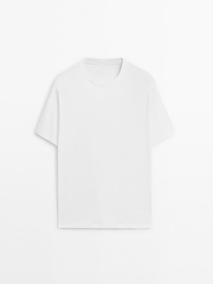 Λευκή premium μπλούζα T-Shirt από 100% μερσεριζέ βαμβάκι, μέγεθος L