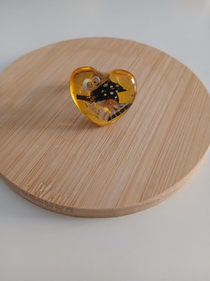 Heart ring with shells like new, adjustable