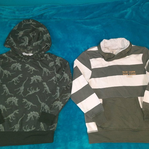 H&M Boys' Sweatshirts pack like new, cotton and fleece with dinosaurs