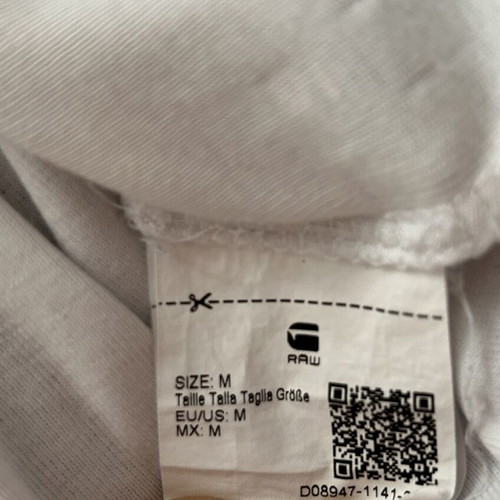 G-Star Raw Slim Fit Crew-Neck T-Shirt white used, size M