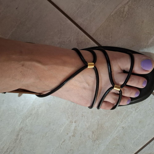 Leather sandals C&C Fashionstreet new, black and gold, size 41
