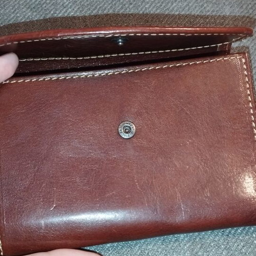 Esse Kappa men's leather wallet, brown, vintage style