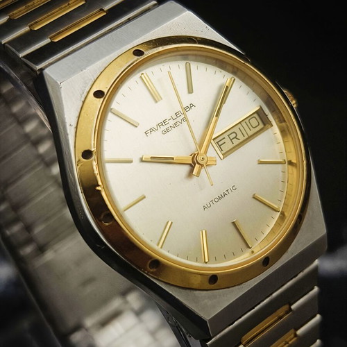 Favre-Leuba Geneve Day-Date Automatic watch used, vintage 1980s