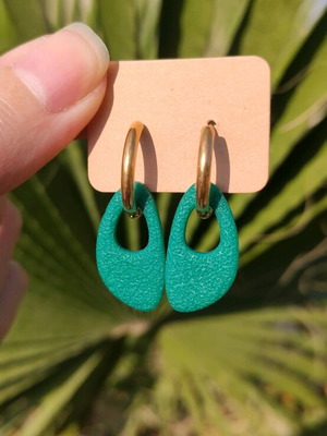 Handmade earrings from polymer clay and steel, new