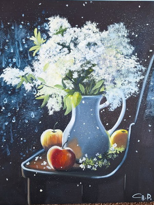 Painting Zад прозореца oil on canvas 40/50, new