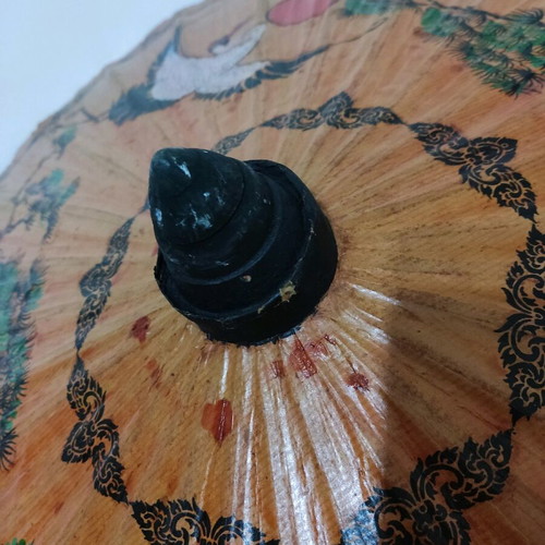 Chinese handmade umbrella used, made of rice paper and bamboo