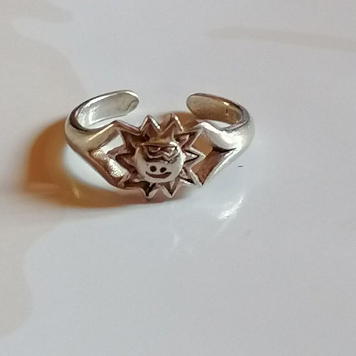 925 Silver Toe Ring with Sun Design new
