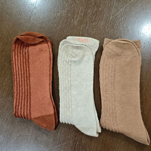 Women's cotton socks new, size 38-39, beige and brown