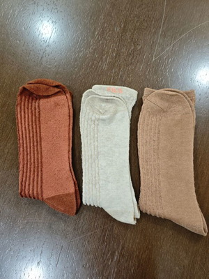 Women's cotton socks new, size 38-39, beige and brown