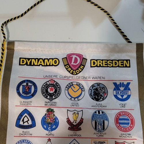 Dynamo Dresden pennant used, authentic, 1980s/90s