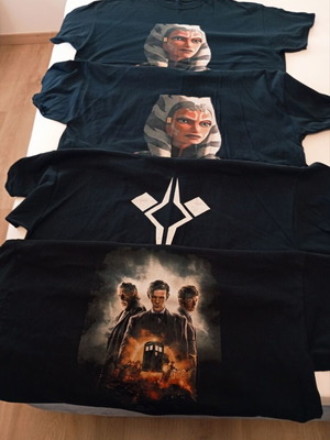 Pack of four black T-shirts 3XL - 4XL