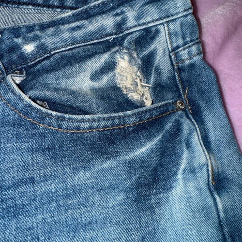 Tally Weill boyfriend jeans like new with rips, blue, size XL