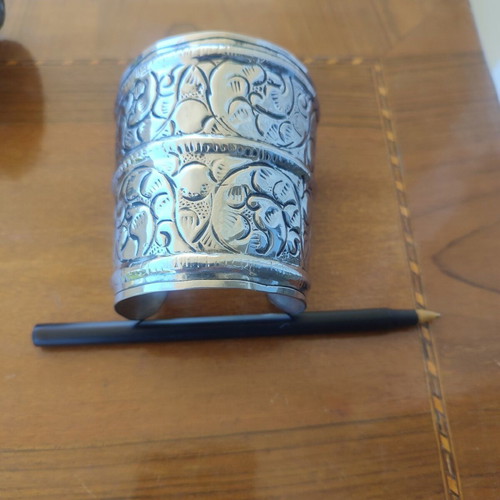 Silver-plated bracelet cuff like new with intricate engravings