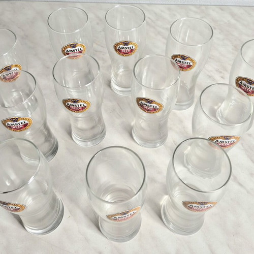 Amstel Beer Glasses set of 12, new