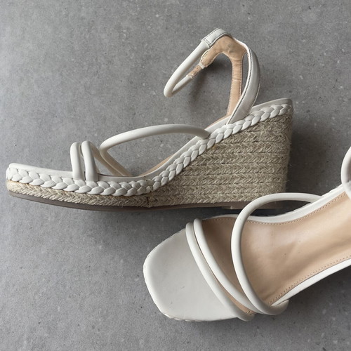 Marks & Spencer women's platform sandals, 10cm heel, white beige