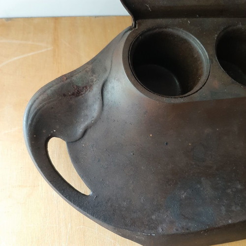 Vintage metal inkwell with ink bottle used