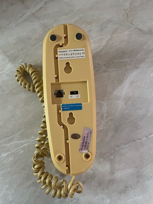 Vintage τηλέφωνο γόνδολα μεταχειρισμένο, κίτρινο, ενσύρματο