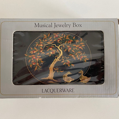 Vintage Japanese Sankyo music box "Love Story" jewelry box
