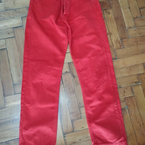 Red vintage straight-leg jeans like new, low waist, size XXS