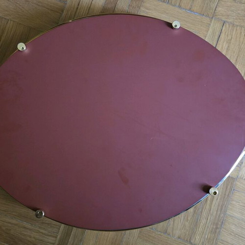 Oval tray with gold handles and mirror surface, like new