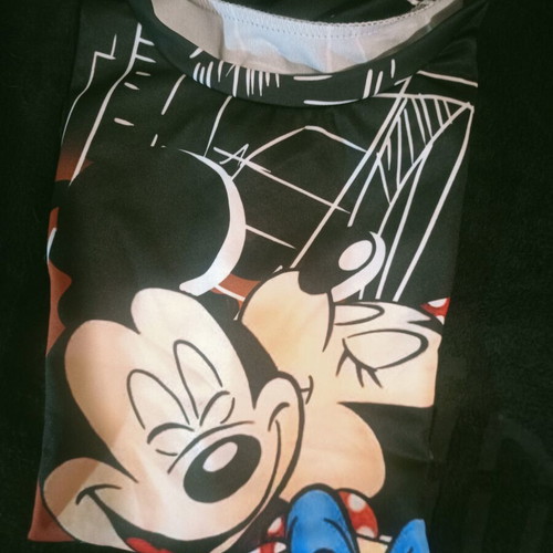Blouse like new, one size, black with Mickey Mouse print