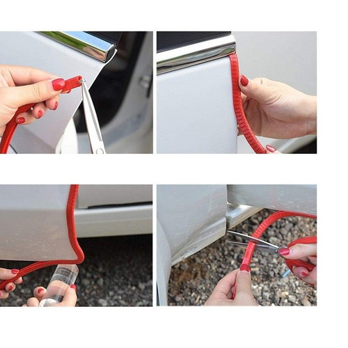 Armoured Protector Door Edge Rubber 5 Meters Red
