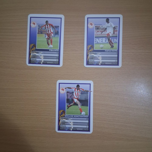 Olympiakos football cards, set of 3