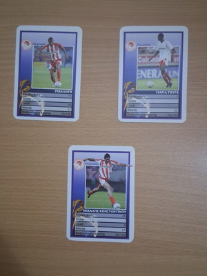 Olympiakos football cards, set of 3