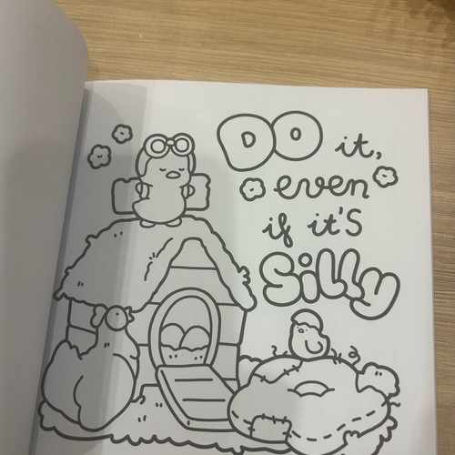 Cozy Vibes coloring book with 45 handwritten pages, new