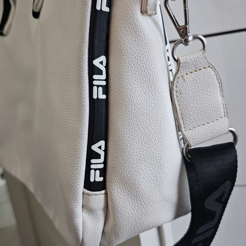 Fila crossbody bag used, white, leatherette