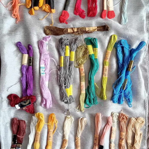 Cotton threads for embroidery like new, set of 40 pcs