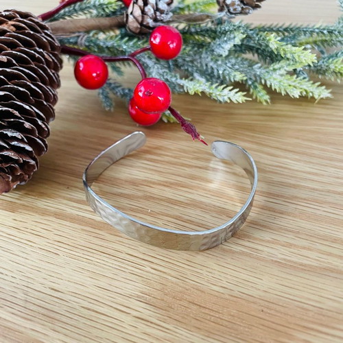 Greek Silver Wave Hammered Cuff new, stainless steel women's bracelet