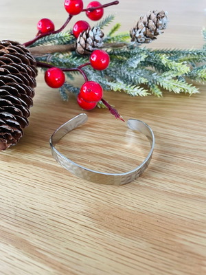 Greek Silver Wave Hammered Cuff new, stainless steel women's bracelet