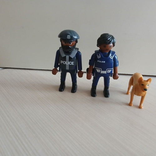 Playmobil Easter egg with police officers and dog used