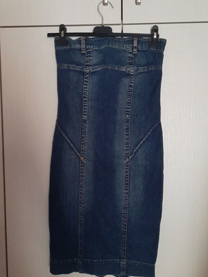 Strapless jean dress Paranoia like new, size M, black and blue