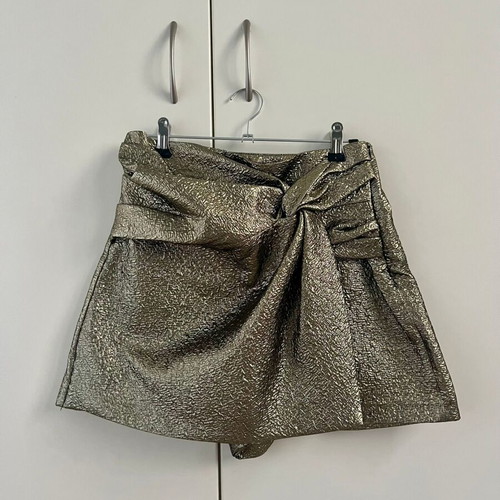 Zara metallic gold skort new, size XS