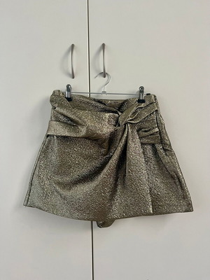 Zara metallic gold skort new, size XS