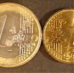  1 ευρώ του 2001 και 10 λεπτά του 2002  από  MONACO!!!!! Ακυκλοφόρητα
