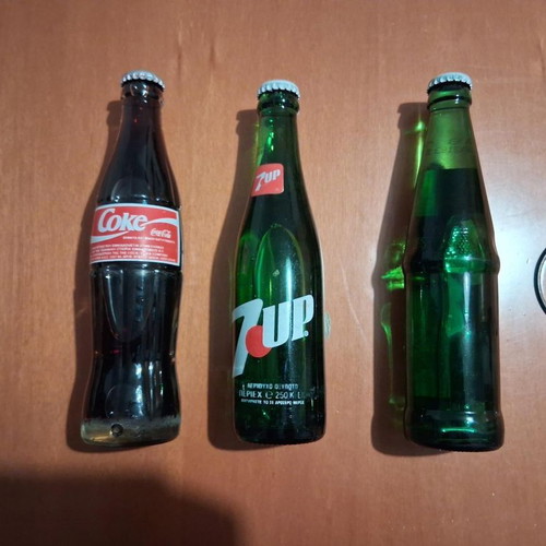 Coca Cola, 7up, Sprite glass bottles 1992-1994, sealed