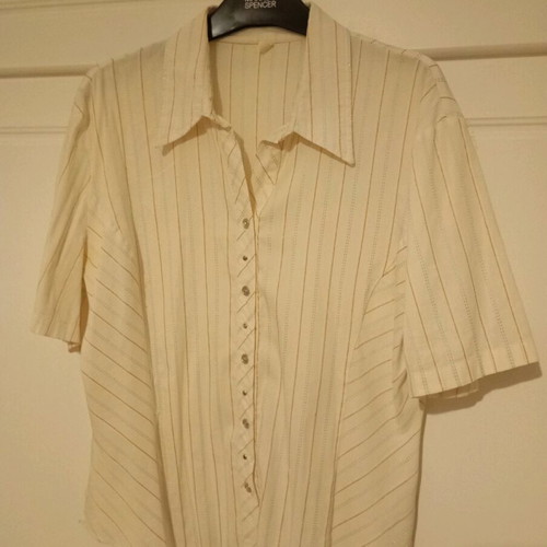 Short-sleeve shirt like new, white and orange, XXL