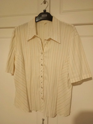 Short-sleeve shirt like new, white and orange, XXL