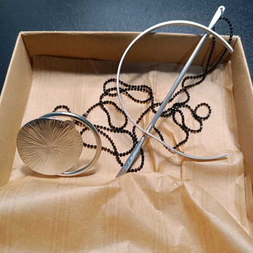 Handmade long necklace set with ring silver new