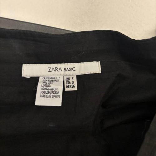 Zara Basic Skirt 70% Cotton 30% Silk Size S Like New