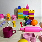  Πλαστικά παιχνιδάκια, κουζινικά, φρούτα, τουβλάκια, εργαλεία