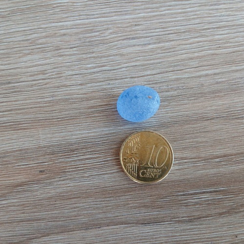Sea glass new, light blue frosted piece from Athens beach