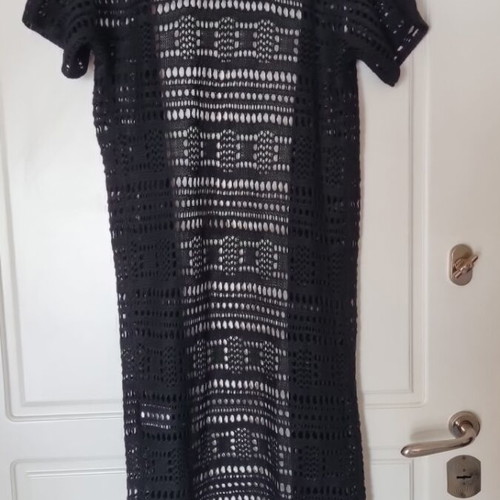 Thin knitted cardigan black like new, short-sleeved summer