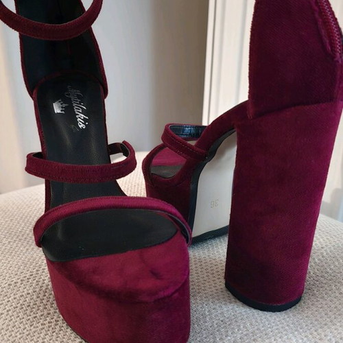 Mytilakis Burgundy High Heels Sandals size 37 like new
