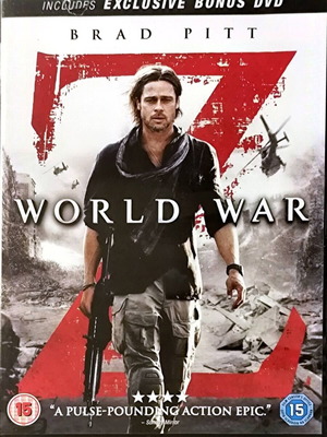 World War Z DVD used, action/horror movie with Brad Pitt, English subtitles, special edition